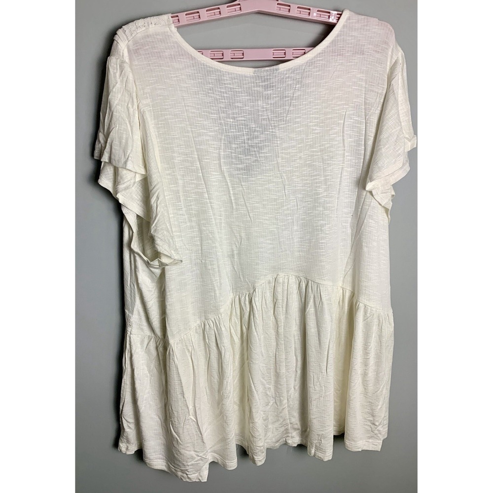 NWT Torrid Knit V-Neck Lace Inset‎ Babydoll Top 4X - Picture 11 of 12